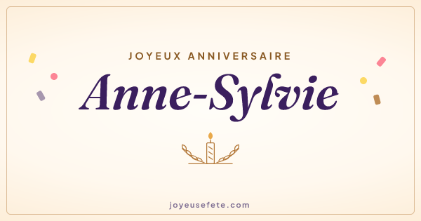 Image « Joyeux anniversaire Anne-Sylvie » au format large