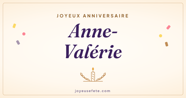 Image « Joyeux anniversaire Anne-Valérie » au format large