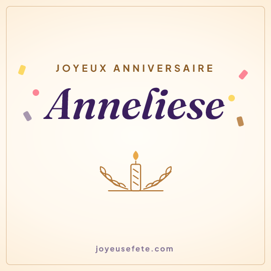 Image carrée « Joyeux anniversaire Anneliese » pour WhatsApp