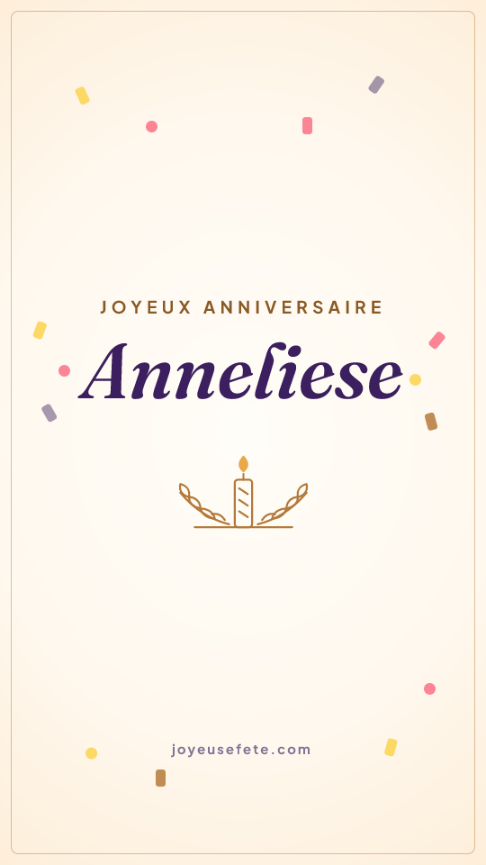 Image « Joyeux anniversaire Anneliese » au format story