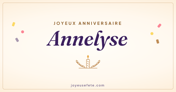 Image « Joyeux anniversaire Annelyse » au format large