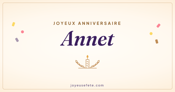 Image « Joyeux anniversaire Annet » au format large