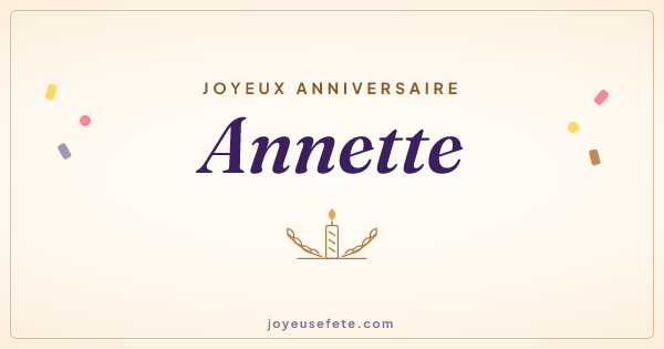 Image « Joyeux anniversaire Annette » au format large