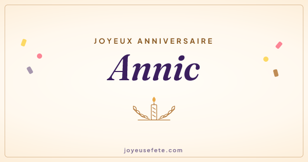 Image « Joyeux anniversaire Annic » au format large