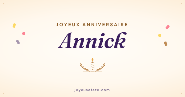 Image « Joyeux anniversaire Annick » au format large