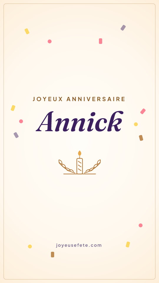 Image « Joyeux anniversaire Annick » au format story
