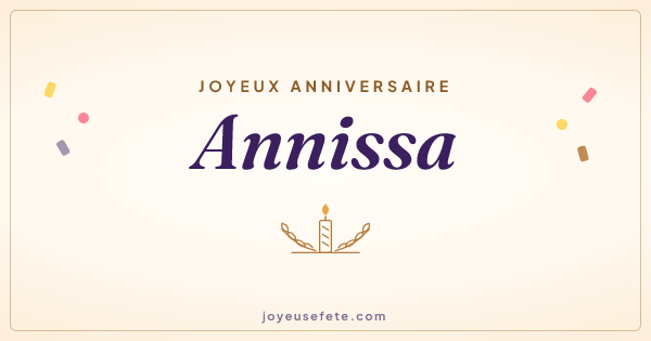 Image « Joyeux anniversaire Annissa » au format large