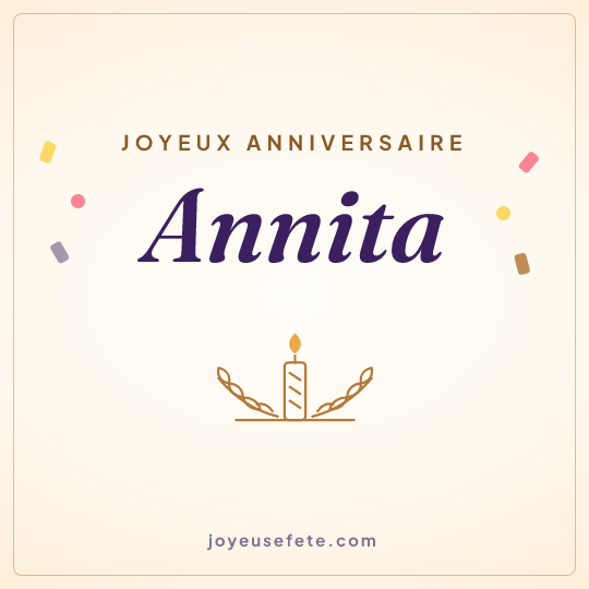 Image carrée « Joyeux anniversaire Annita » pour WhatsApp