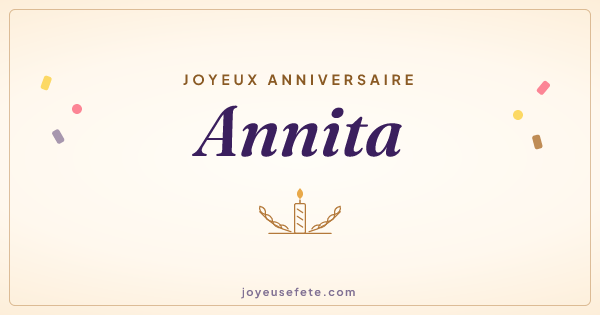 Image « Joyeux anniversaire Annita » au format large