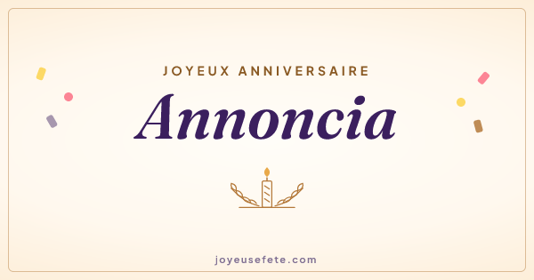 Image « Joyeux anniversaire Annoncia » au format large