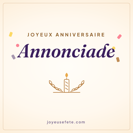 Image carrée « Joyeux anniversaire Annonciade » pour WhatsApp