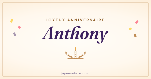 Image « Joyeux anniversaire Anthony » au format large