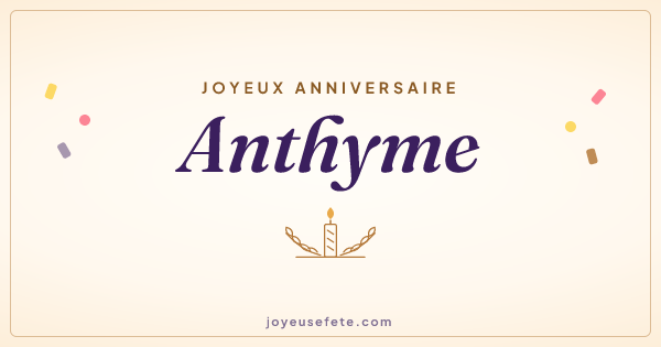 Image « Joyeux anniversaire Anthyme » au format large