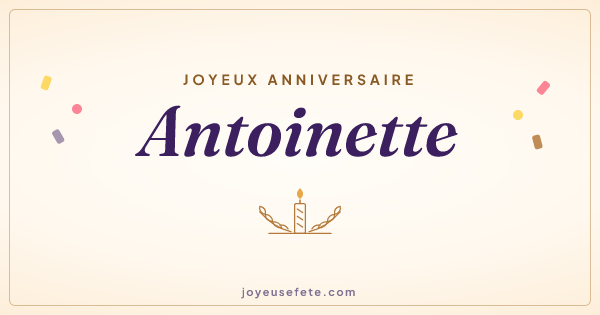 Image « Joyeux anniversaire Antoinette » au format large