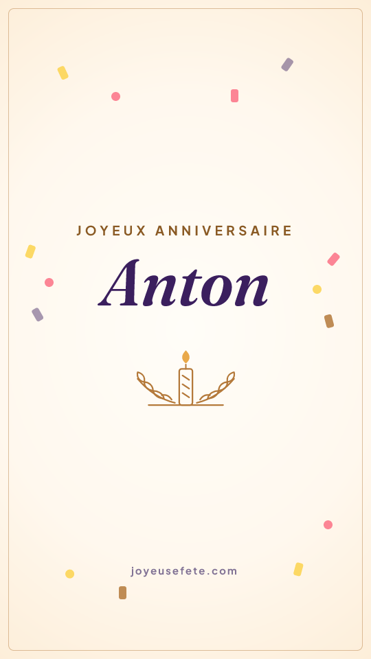 Image « Joyeux anniversaire Anton » au format story