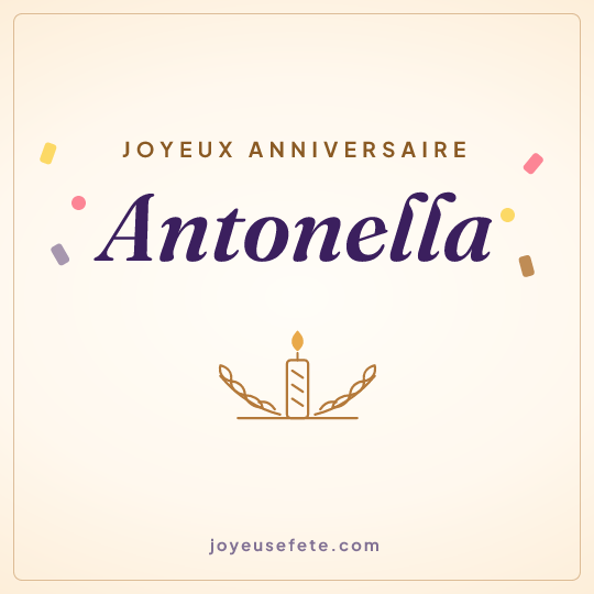 Image carrée « Joyeux anniversaire Antonella » pour WhatsApp