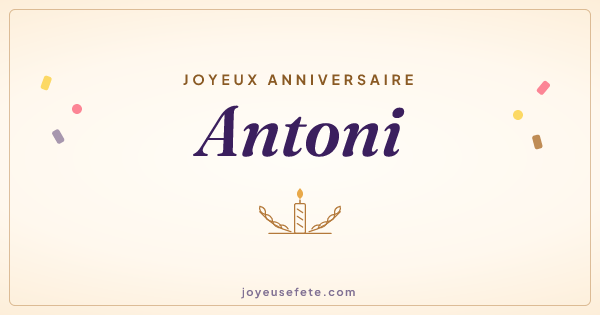 Image « Joyeux anniversaire Antoni » au format large