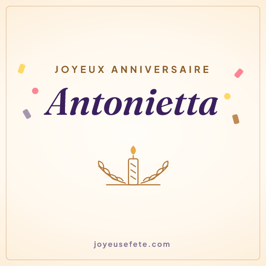 Image carrée « Joyeux anniversaire Antonietta » pour WhatsApp