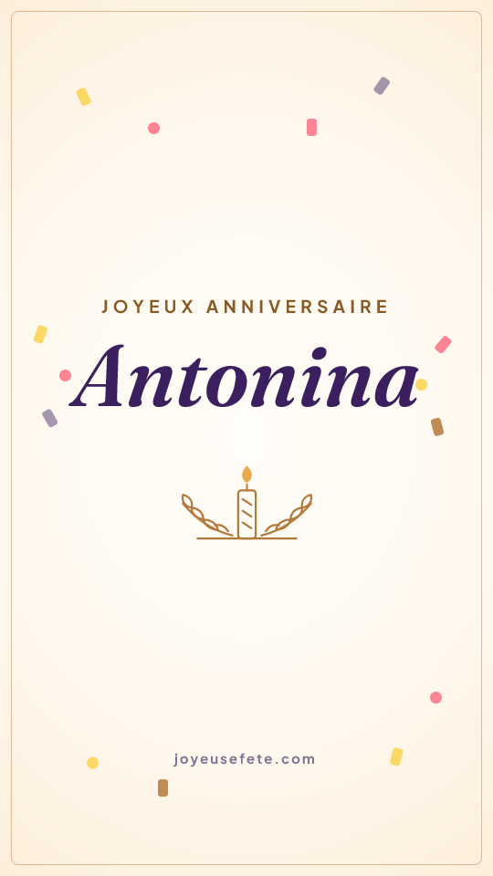 Image « Joyeux anniversaire Antonina » au format story