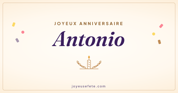 Image « Joyeux anniversaire Antonio » au format large
