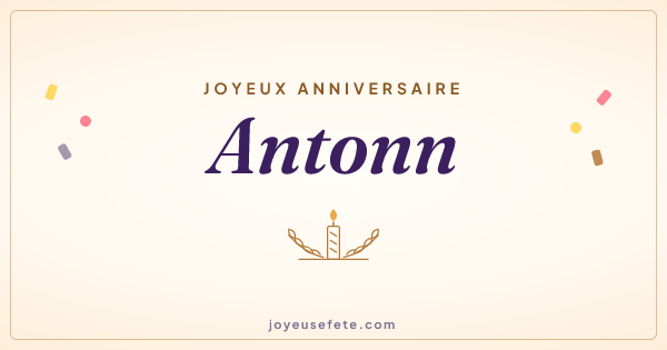 Image « Joyeux anniversaire Antonn » au format large