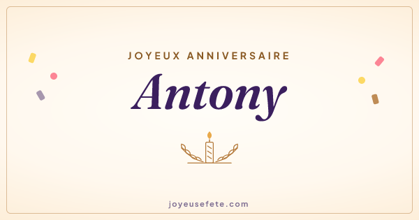 Image « Joyeux anniversaire Antony » au format large