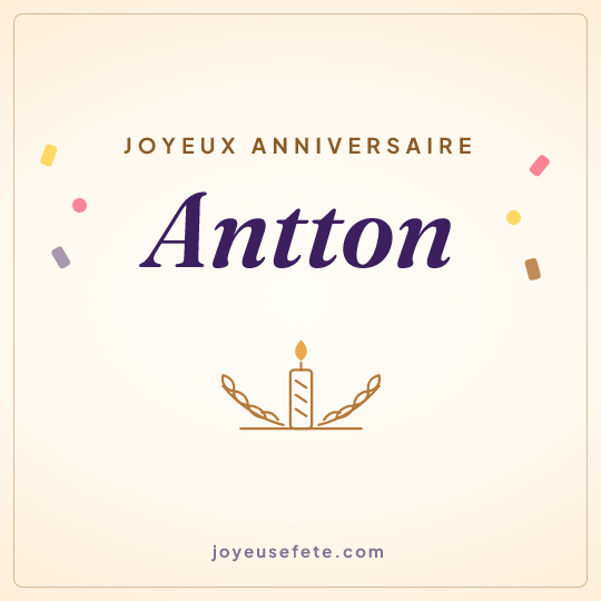 Image carrée « Joyeux anniversaire Antton » pour WhatsApp