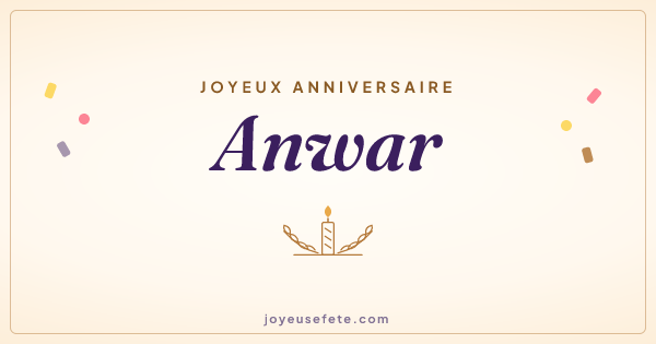 Image « Joyeux anniversaire Anwar » au format large