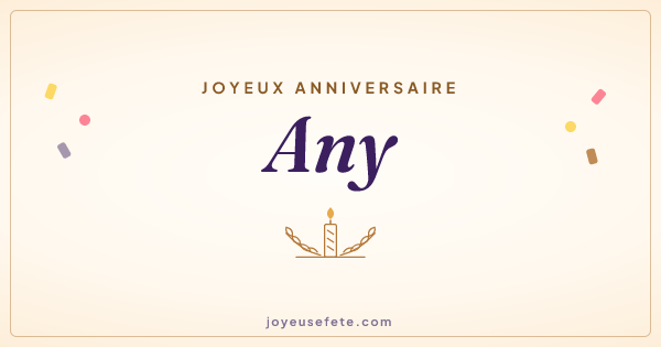 Image « Joyeux anniversaire Any » au format large