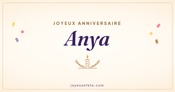 Image « Joyeux anniversaire Anya » au format large
