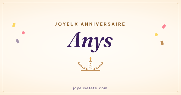 Image « Joyeux anniversaire Anys » au format large