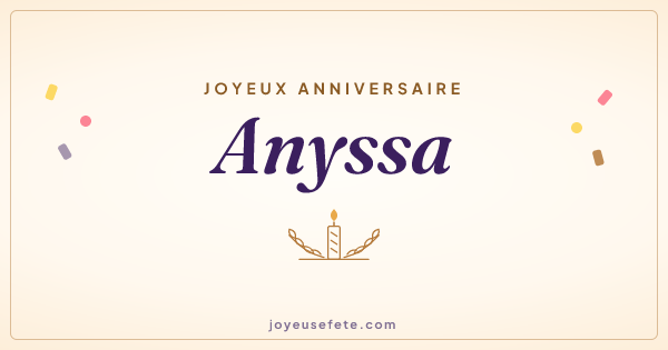 Image « Joyeux anniversaire Anyssa » au format large