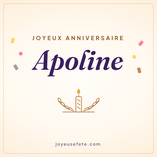 Image carrée « Joyeux anniversaire Apoline » pour WhatsApp
