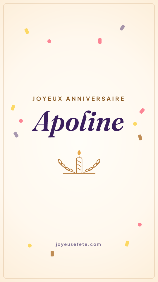 Image « Joyeux anniversaire Apoline » au format story