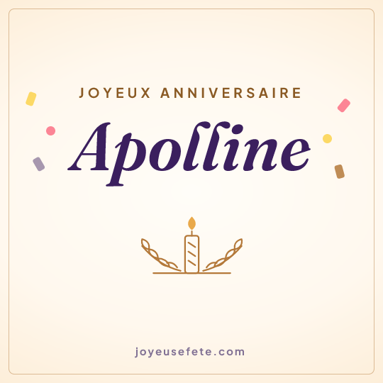 Image carrée « Joyeux anniversaire Apolline » pour WhatsApp