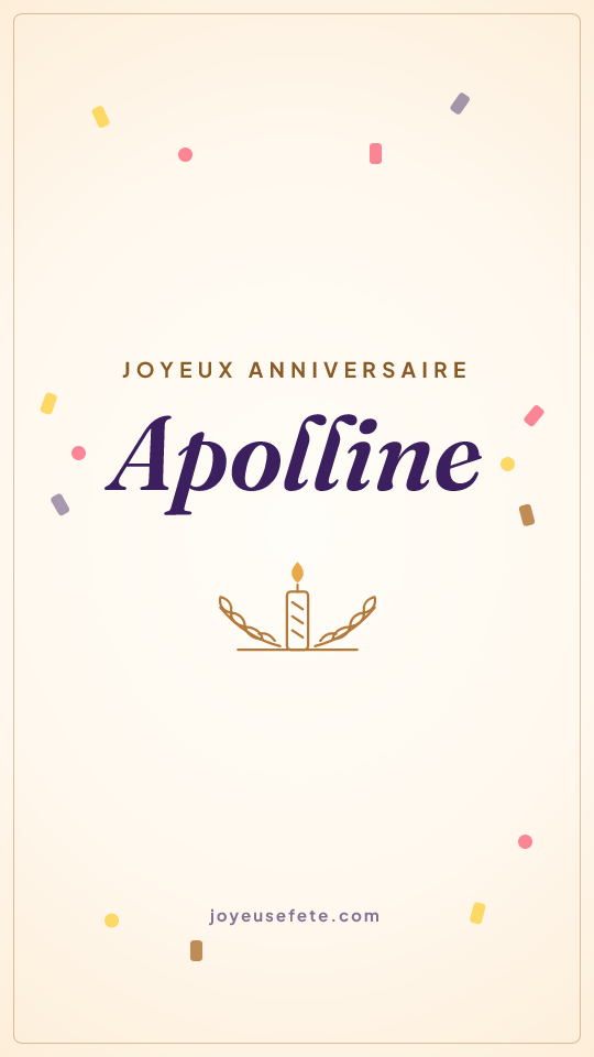 Image « Joyeux anniversaire Apolline » au format story