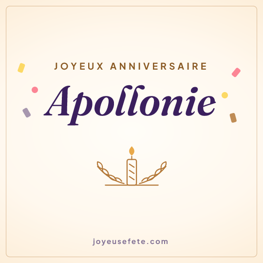 Image carrée « Joyeux anniversaire Apollonie » pour WhatsApp