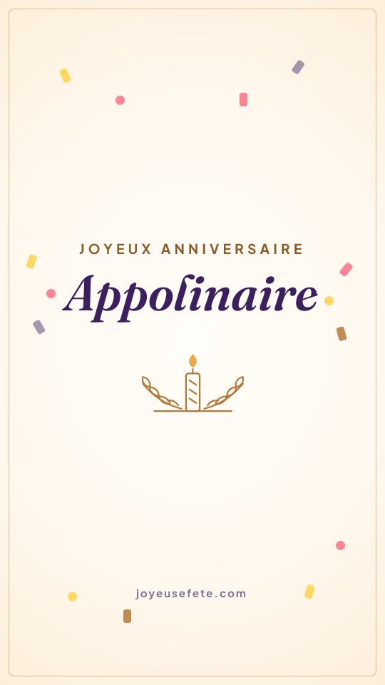 Image « Joyeux anniversaire Appolinaire » au format story