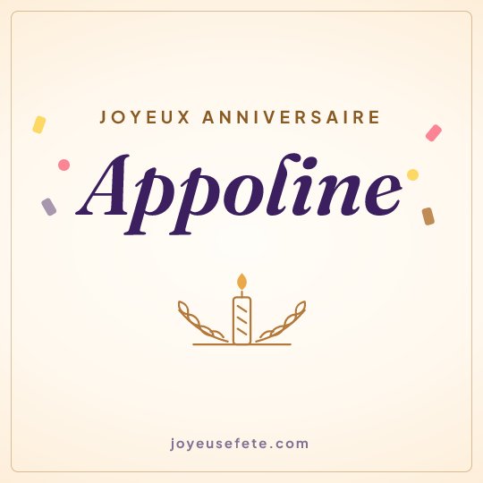 Image carrée « Joyeux anniversaire Appoline » pour WhatsApp
