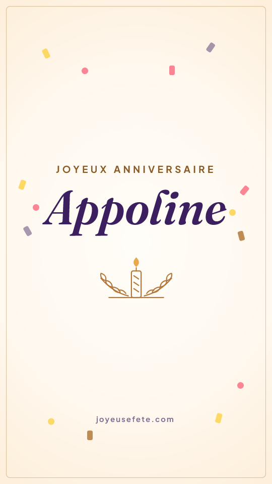Image « Joyeux anniversaire Appoline » au format story