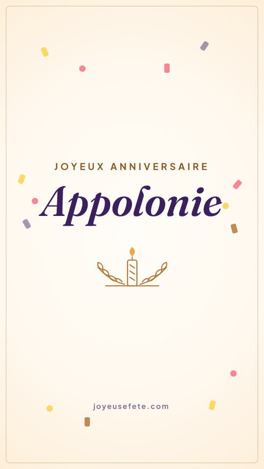 Image « Joyeux anniversaire Appolonie » au format story