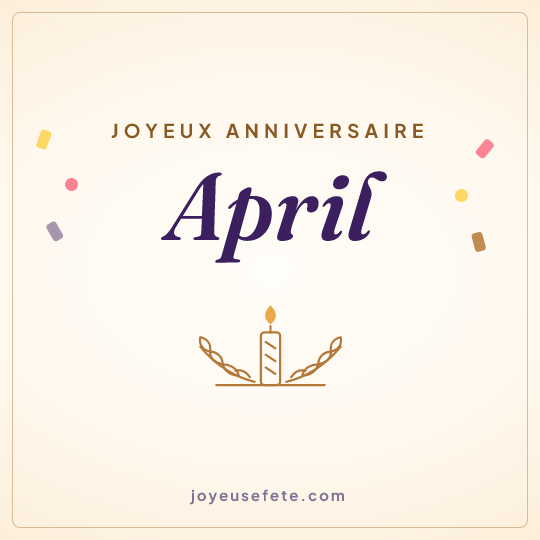 Image carrée « Joyeux anniversaire April » pour WhatsApp