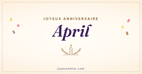 Image « Joyeux anniversaire April » au format large
