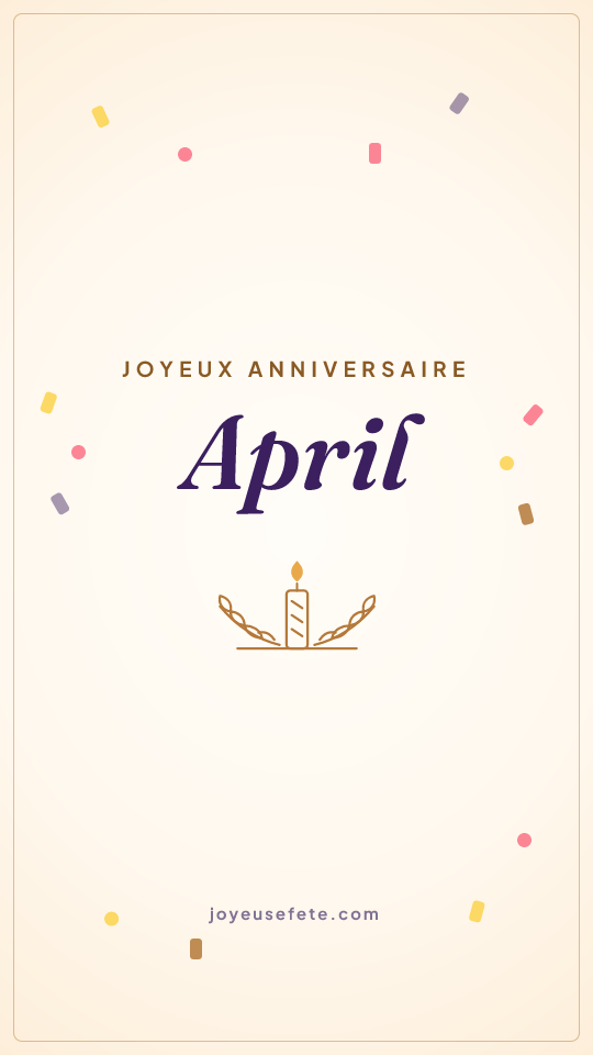 Image « Joyeux anniversaire April » au format story