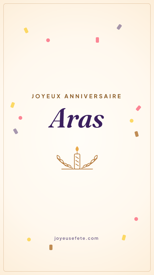 Image « Joyeux anniversaire Aras » au format story