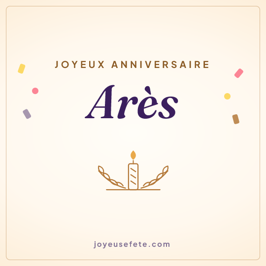 Image carrée « Joyeux anniversaire Arès » pour WhatsApp