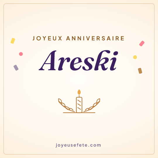 Image carrée « Joyeux anniversaire Areski » pour WhatsApp