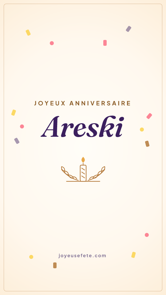 Image « Joyeux anniversaire Areski » au format story