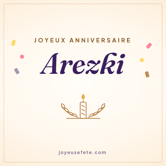 Image carrée « Joyeux anniversaire Arezki » pour WhatsApp