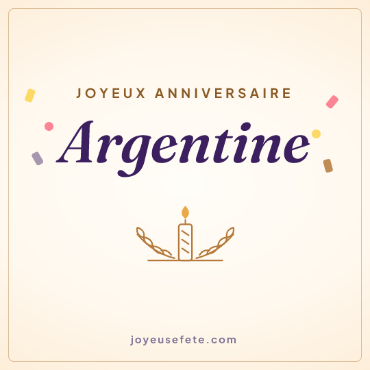 Image carrée « Joyeux anniversaire Argentine » pour WhatsApp